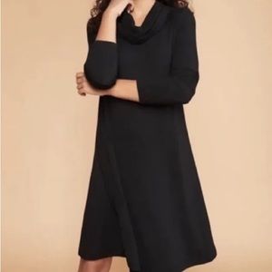 Lou & Grey Black Cowl Neck Long Sleeve Swing Dress Size M